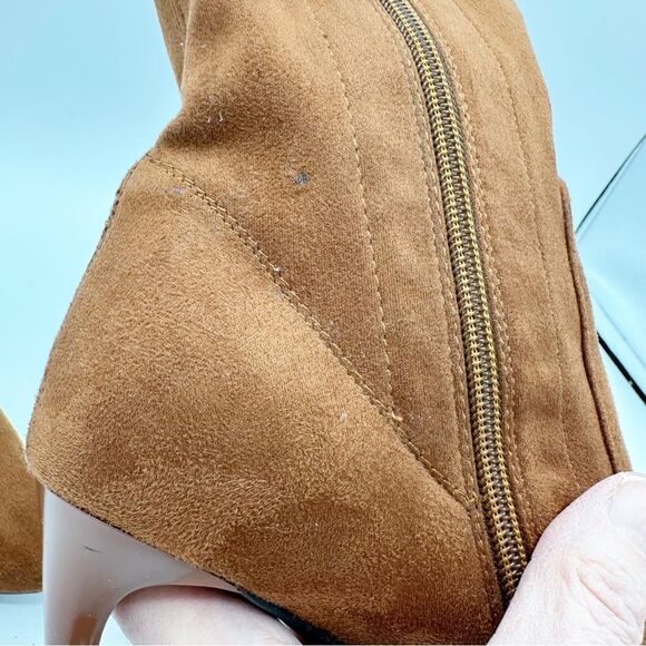 IDIFU Chestnut Brown Suede Side-zip Stiletto Ankle‎ Boot Sz 8 - Picture 10 of 12
